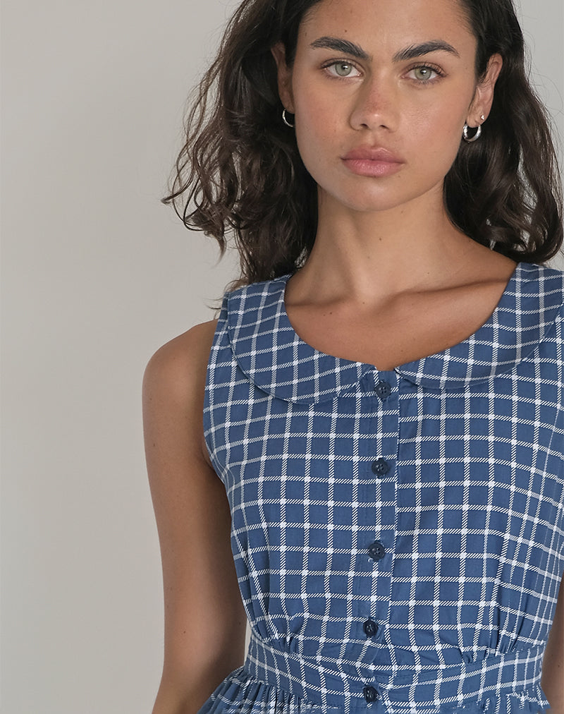 immagine di Sokasi Mini Dress in Tartan Navy