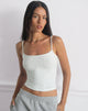 Immagine di Solay Cami Top in bianco con stampa micro polka nera