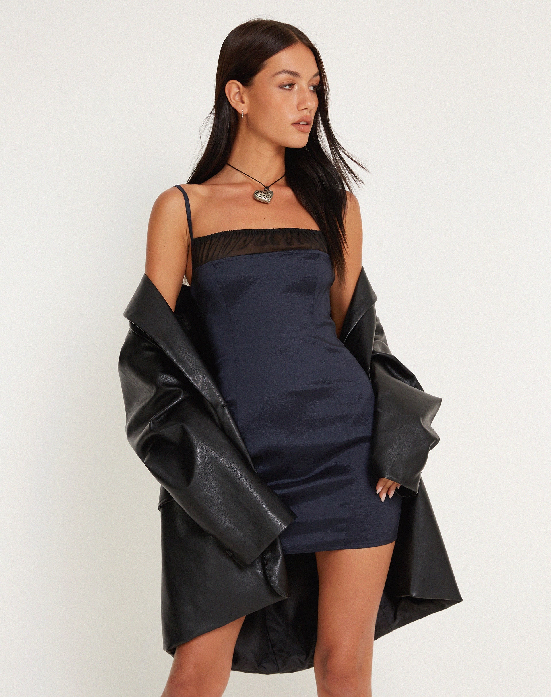 immagine di Solihu Mini Dress in Satin Navy