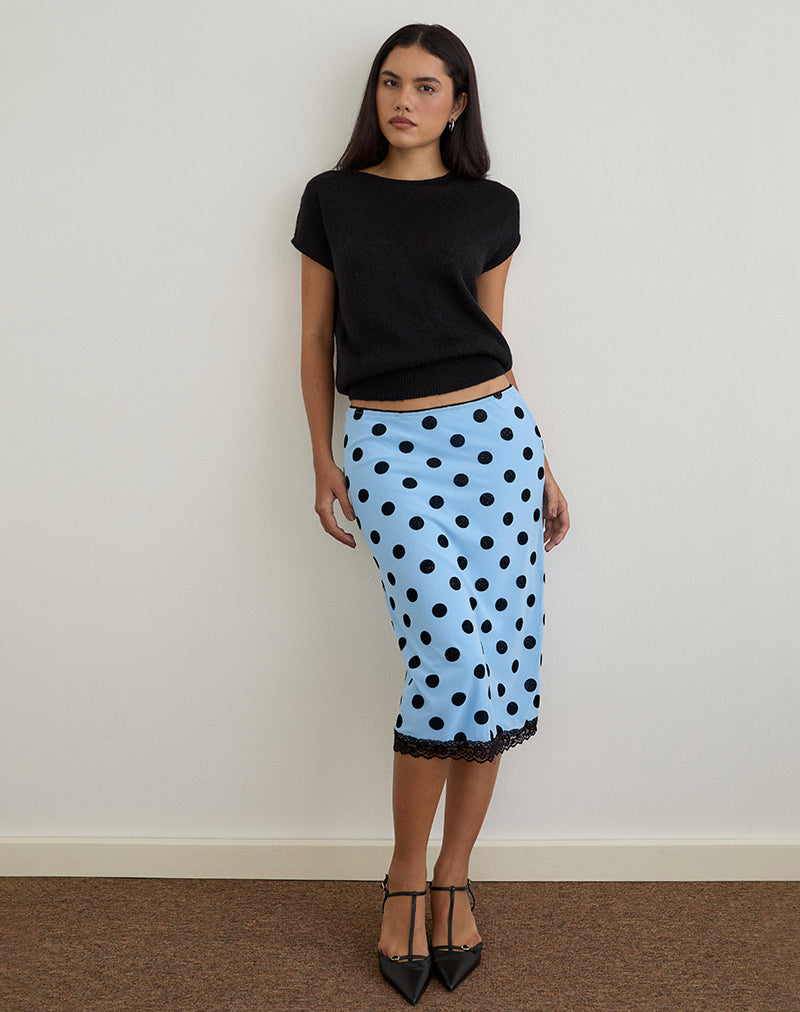 Top Sorin con cintura profonda in maglia nera