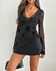 Immagine di Sroti Top a maniche lunghe in Rose Flock Nero