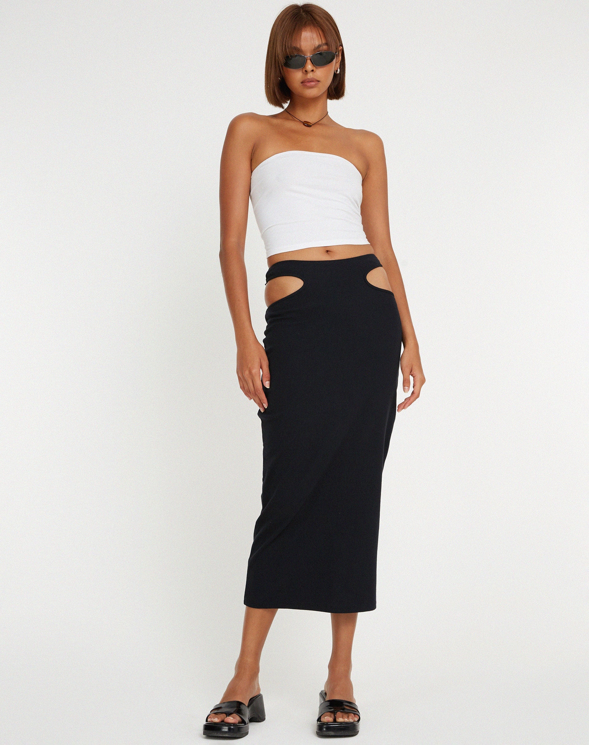 immagine di Steira Midi Skirt in nero