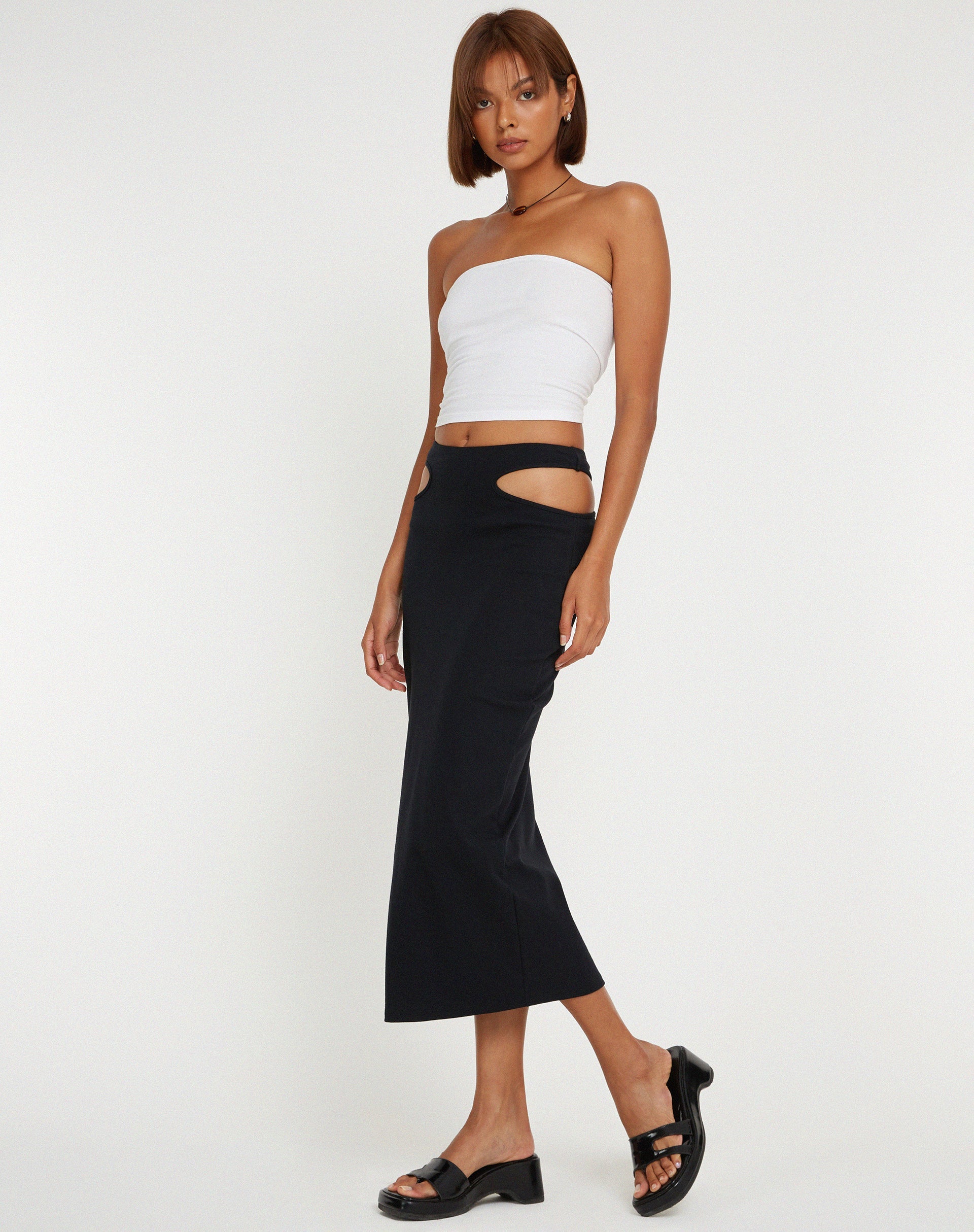 immagine di Steira Midi Skirt in nero