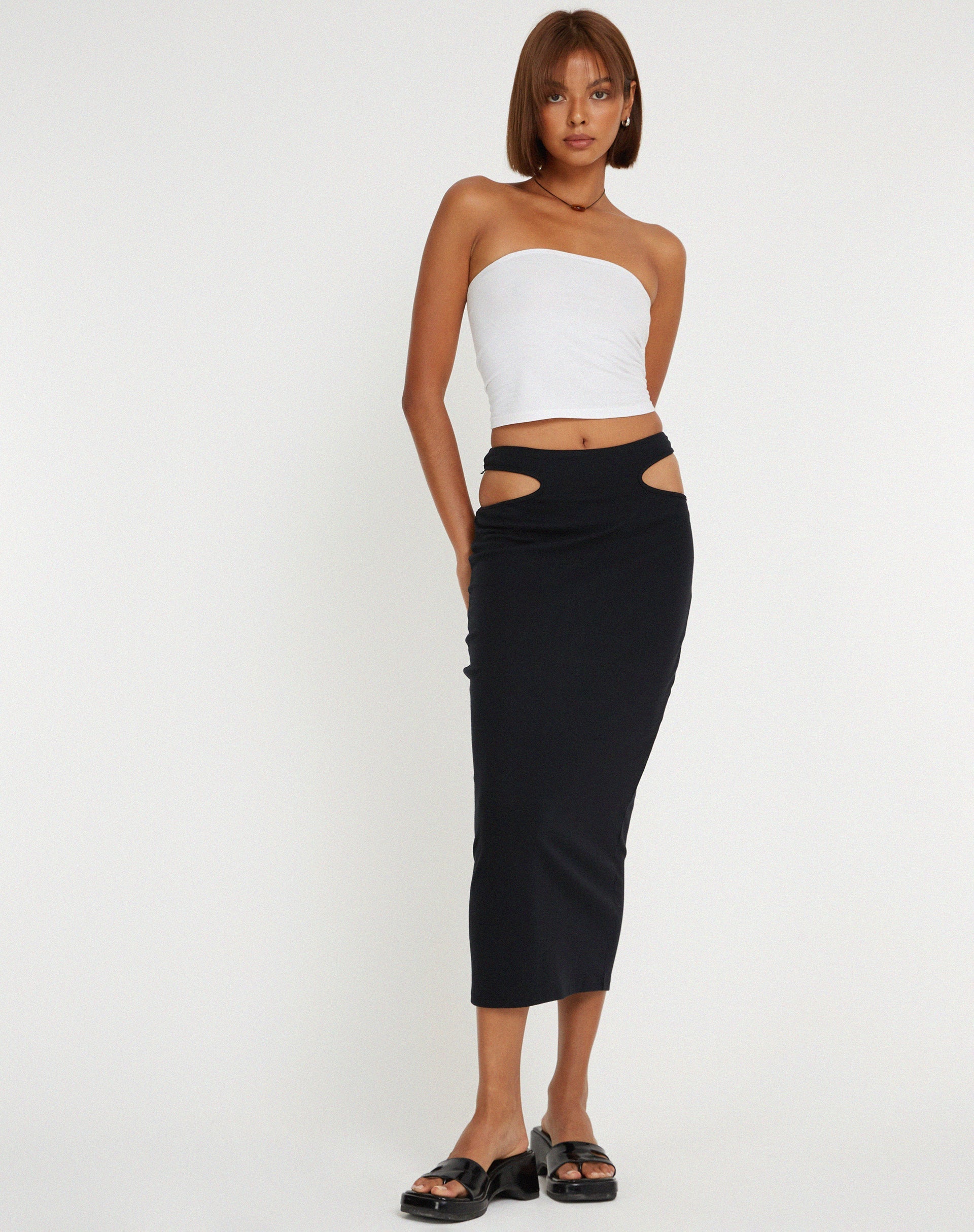 immagine di Steira Midi Skirt in nero