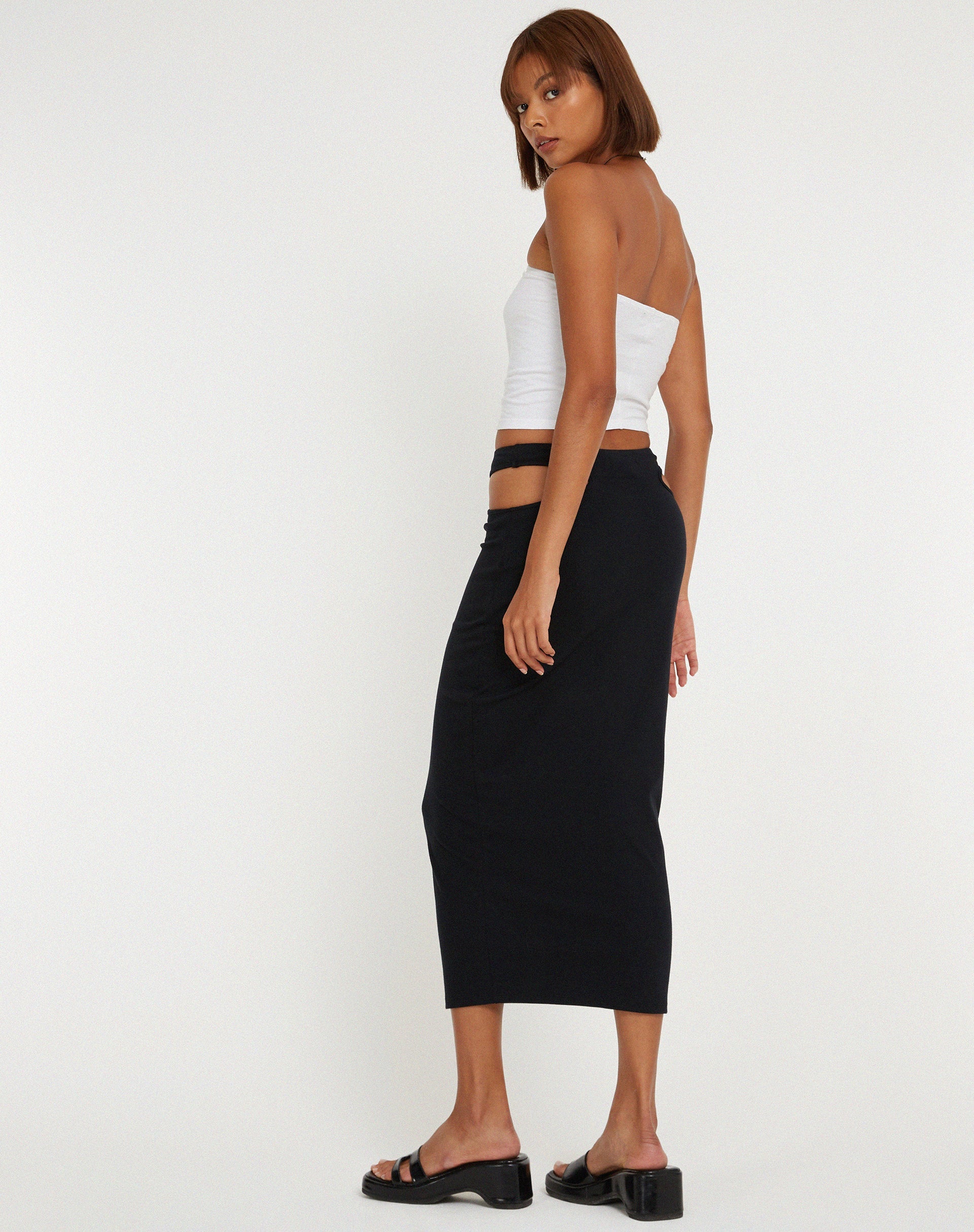 immagine di Steira Midi Skirt in nero