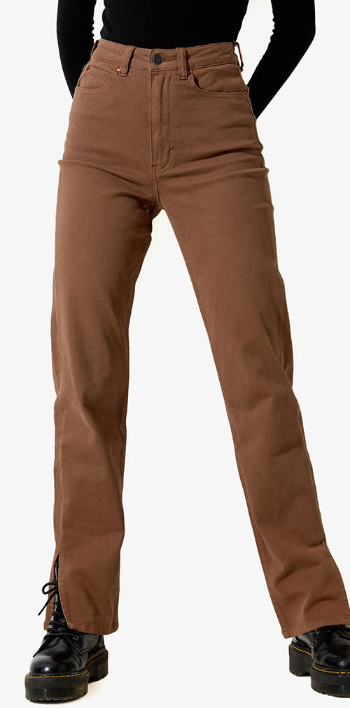 Immagine dei jeans a gamba tesa in marrone scuro