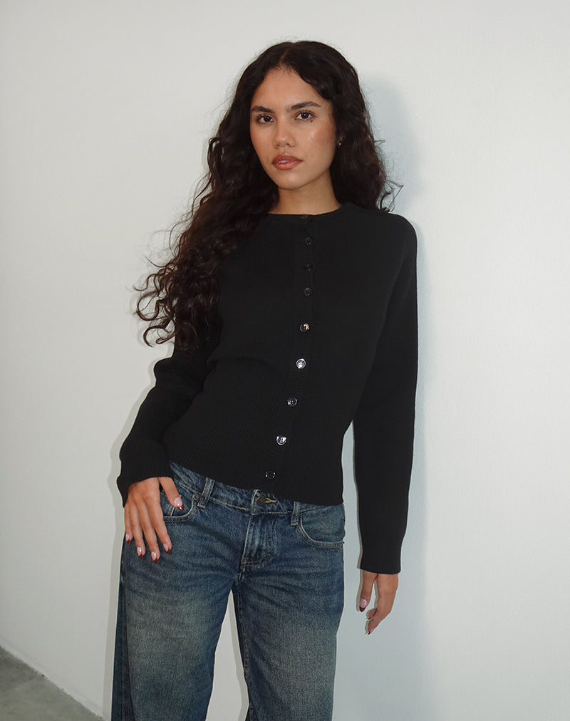 Cardigan a maniche lunghe Subra in nero
