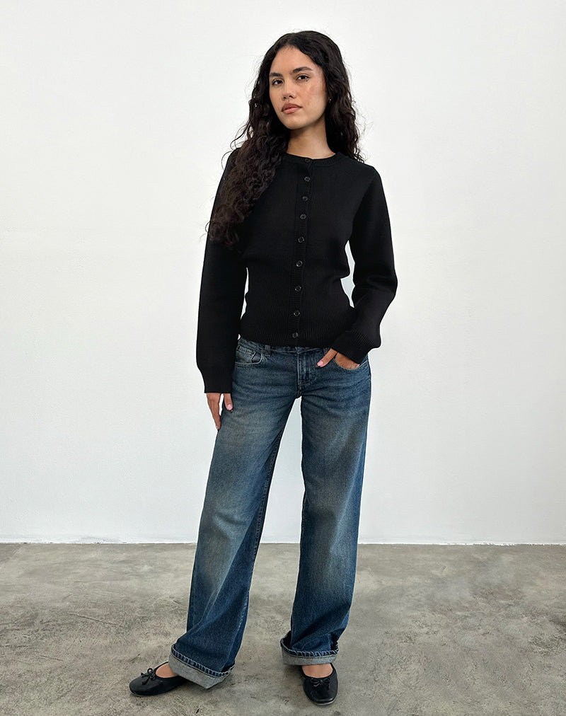 Cardigan a maniche lunghe Subra in nero