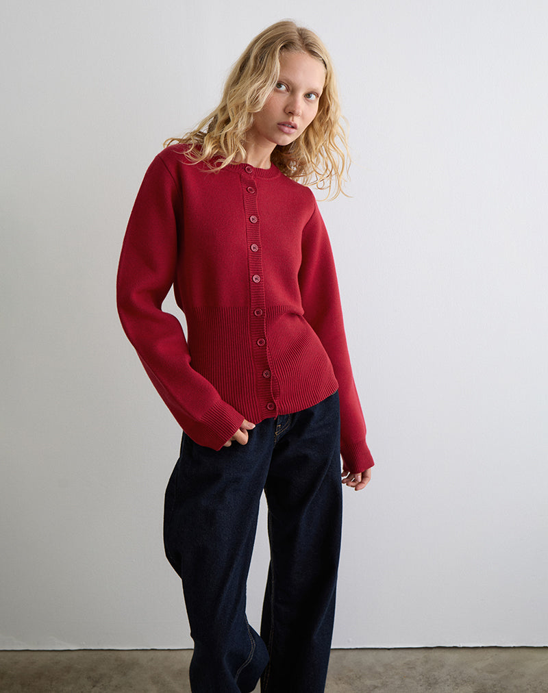 Cardigan a maniche lunghe Subra in rosso