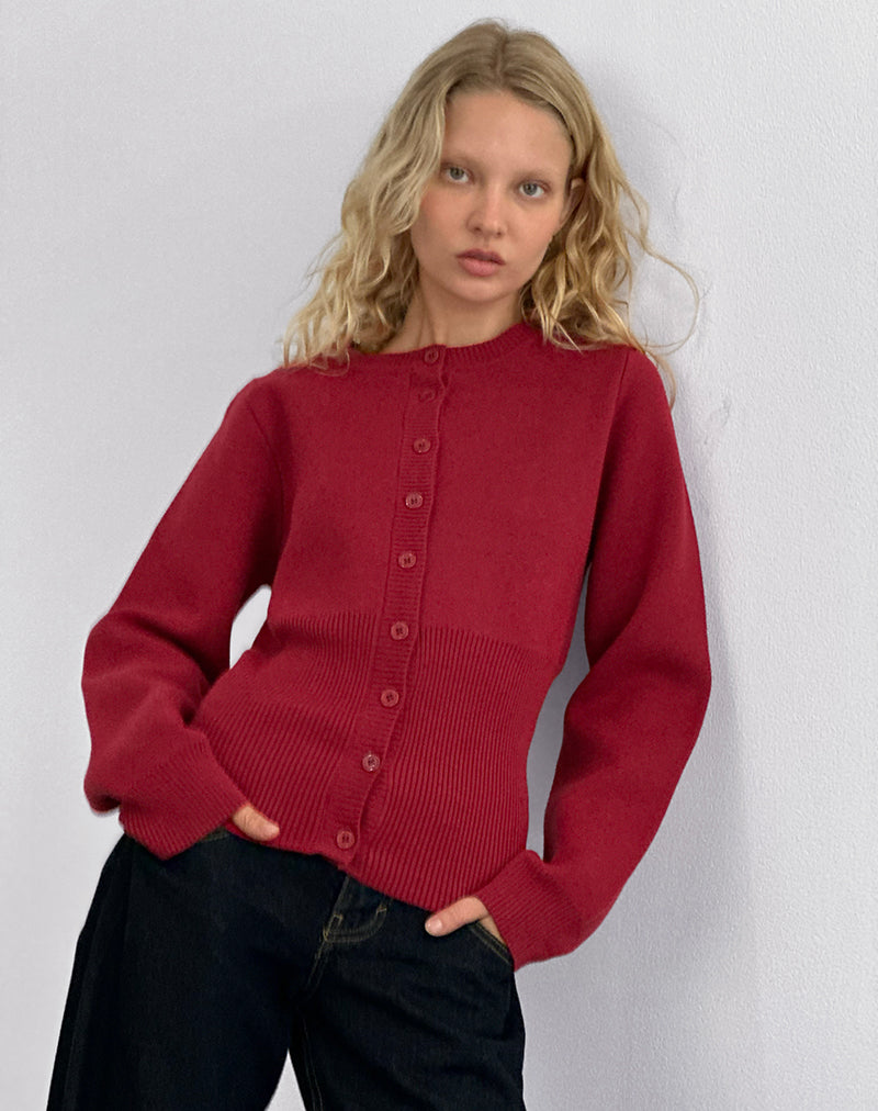 Cardigan a maniche lunghe Subra in rosso