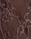 Maglia con paillettes marrone scuro