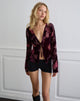 Immagine di Sukita Cardigan in Devore Burgundy floreale