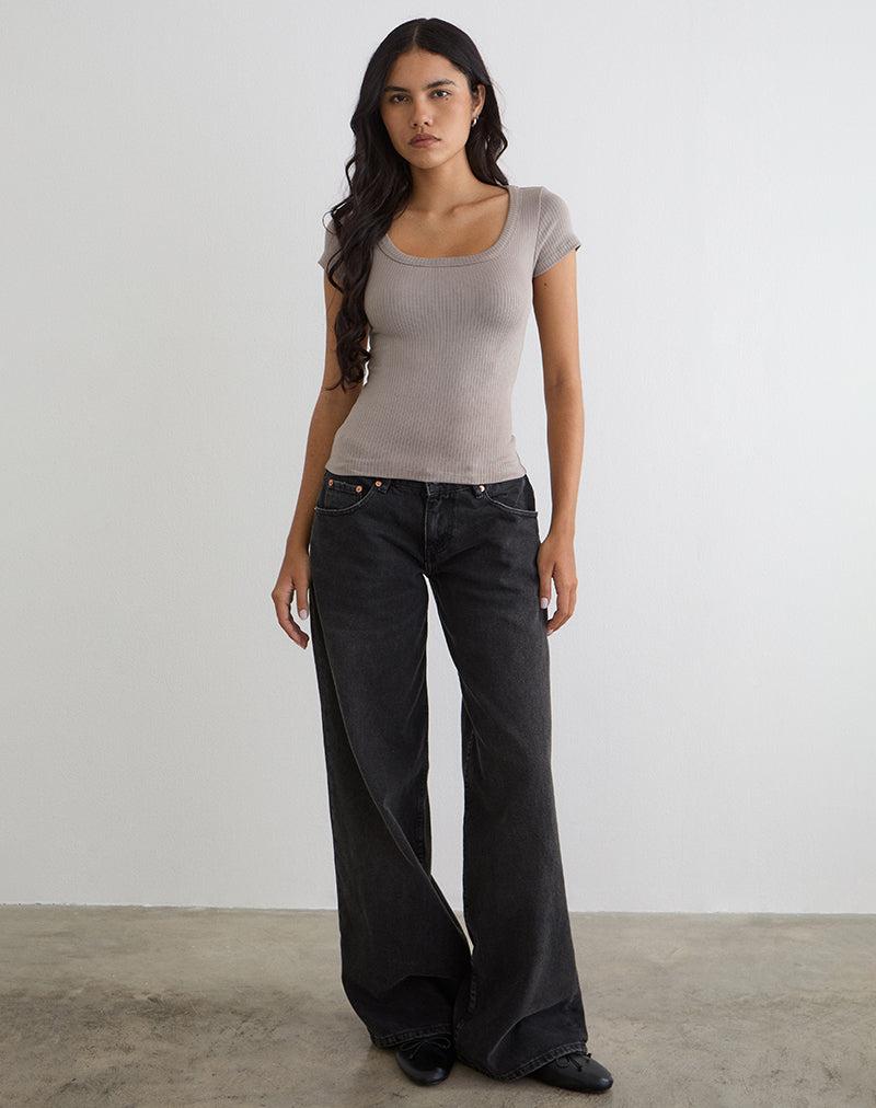 Maglietta Sumala in maglia a coste spesse Moon Rock