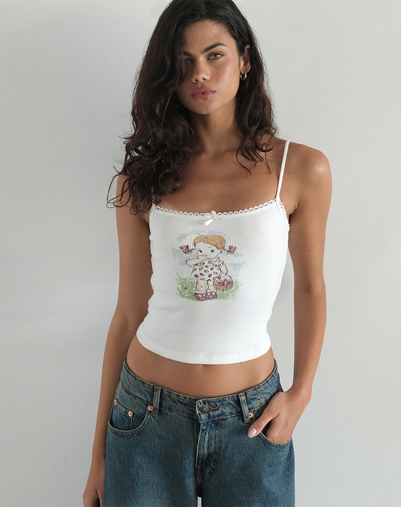 Immagine di Suna Canottiera con motivo per bambina Bianco