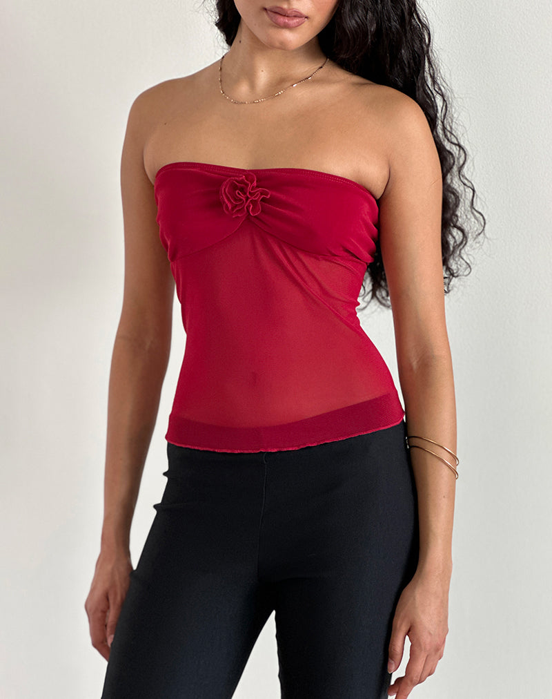 Immagine di Sunniva Top a fascia in maglia ciliegia