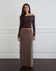 Immagine di Surina Maxi gonna a righe diagonali Flock Marrone e Crema