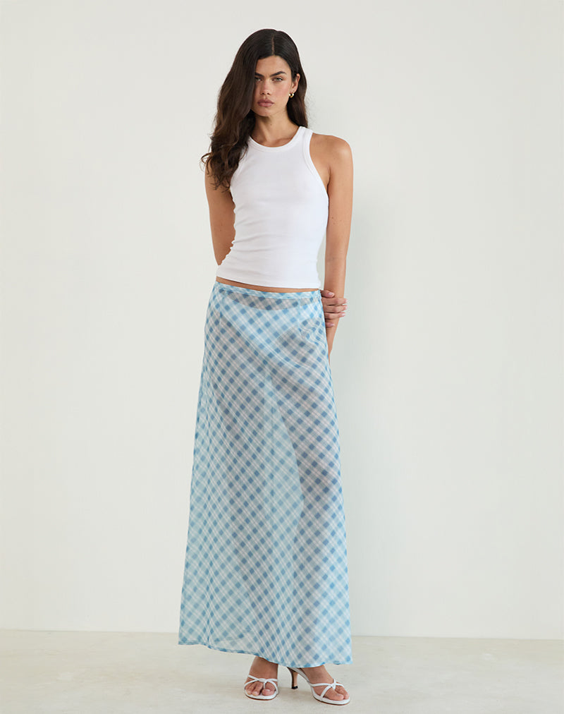 Immagine di Surina Maxi Gonna a Quadri Sfumati Blu