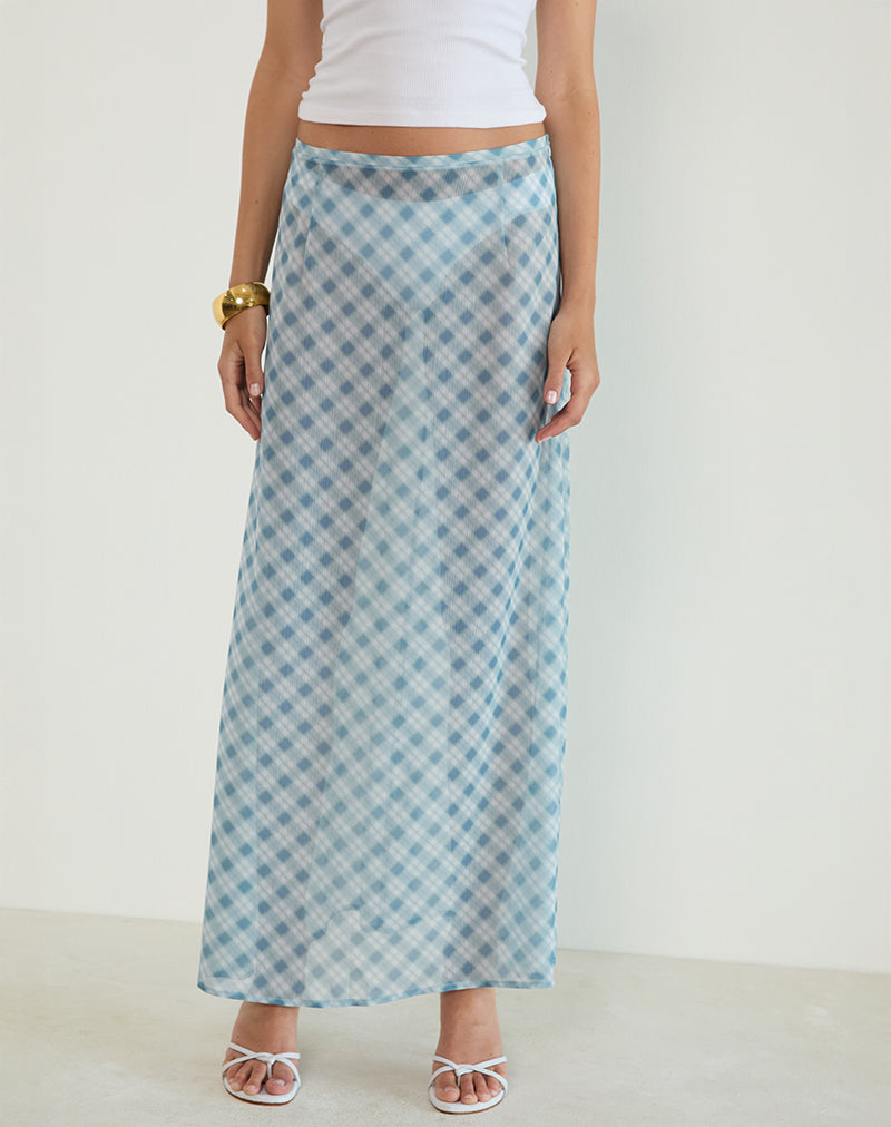 Immagine di Surina Maxi Gonna a Quadri Sfumati Blu