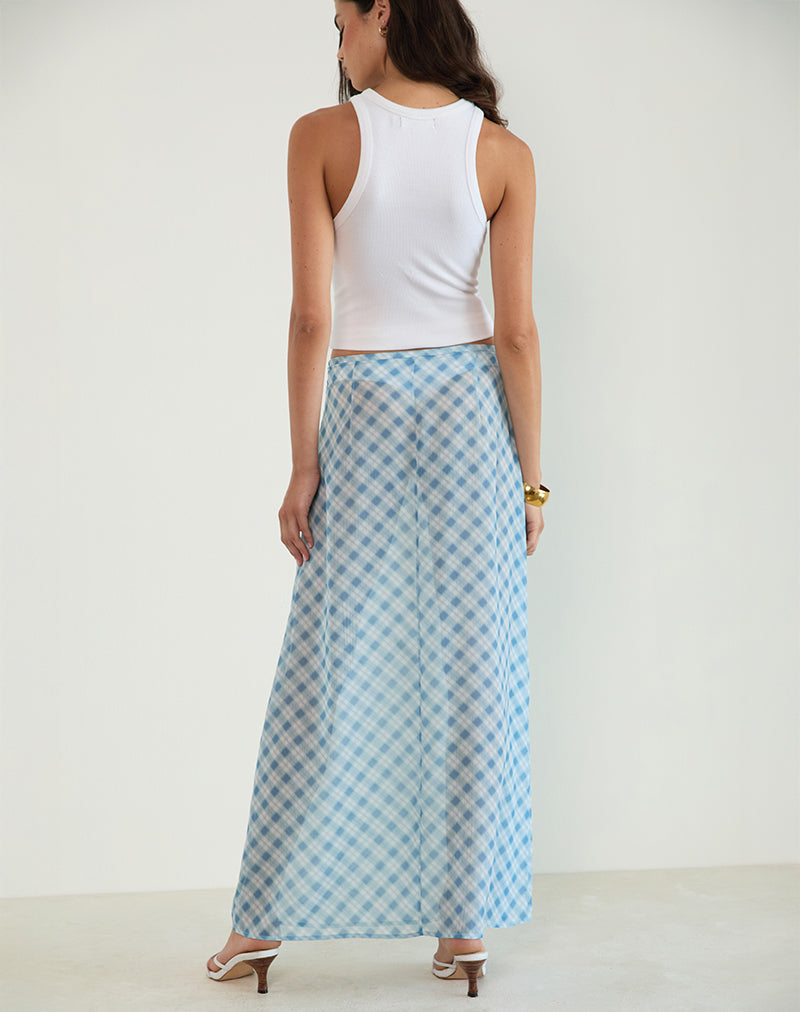 Immagine di Surina Maxi Gonna a Quadri Sfumati Blu