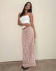 Immagine di Surina Maxi gonna in chiffon a quadri sfumati Peach