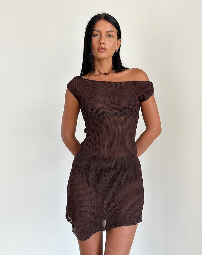 Immagine del vestito Susannah in maglia a coste larghe marrone