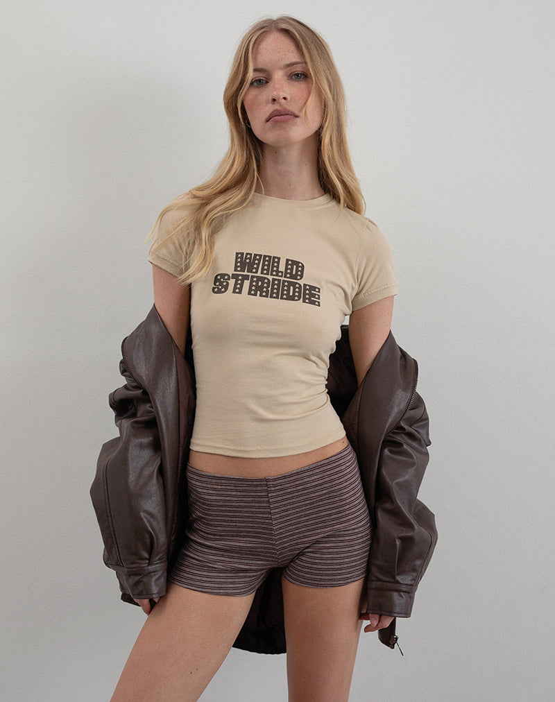 Immagine di Sutin Tee in latte di cocco con grafica Wild Stride