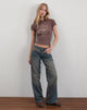 Immagine di Sutin Tee in noce moscata floreale con paillettes