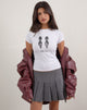 Immagine di Sutin Tee in bianco con stampa Office Siren