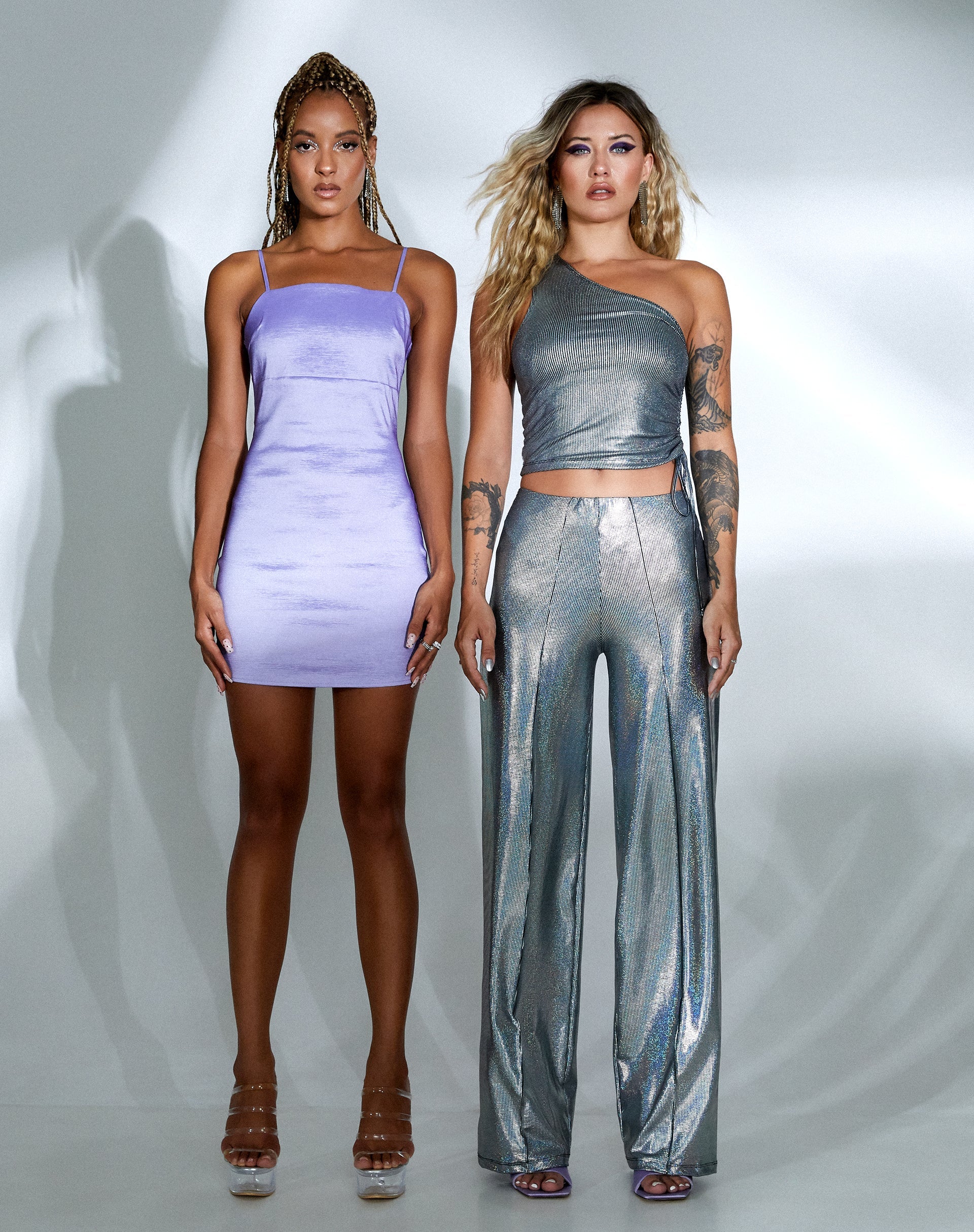 Immagine del pantalone Pista in argento olografico