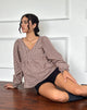 Immagine di Suzumi Wrap Blouse in Mini Gingham Brown