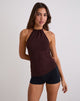 Immagine Sadra Halter Top in jersey di rayon Cioccolato amaro