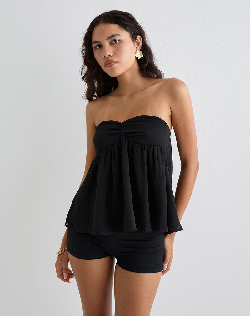 Immagine di Setsuko Bandeau Longline Top in Black