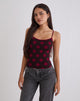 Immagine di Solani Top in marrone con grandi polka rossi