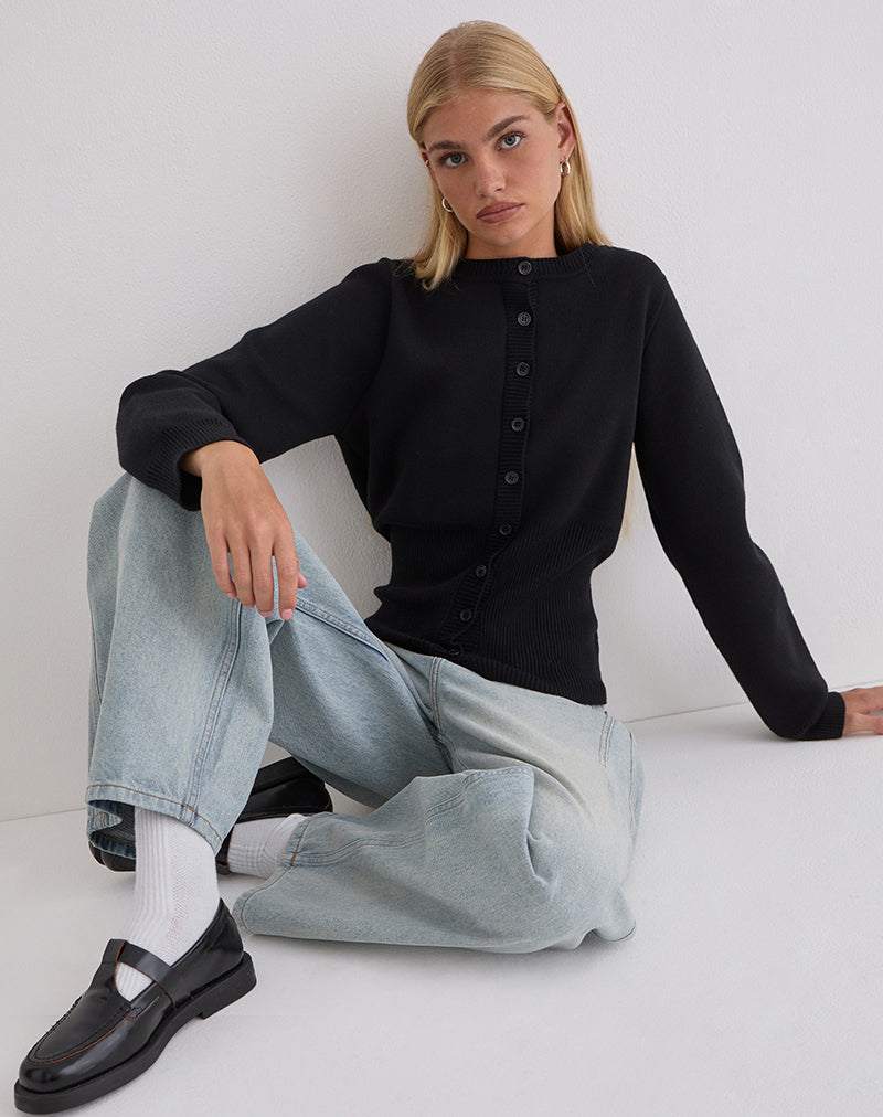 Cardigan a maniche lunghe Subra in nero