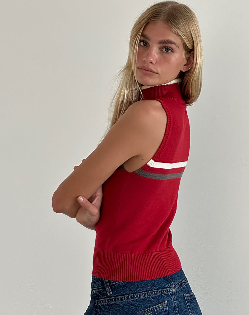Immagine di Tabeya Giacca in maglia senza maniche in rosso