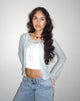 Immagine del cardigan Tabitha Tie Front in blu polvere