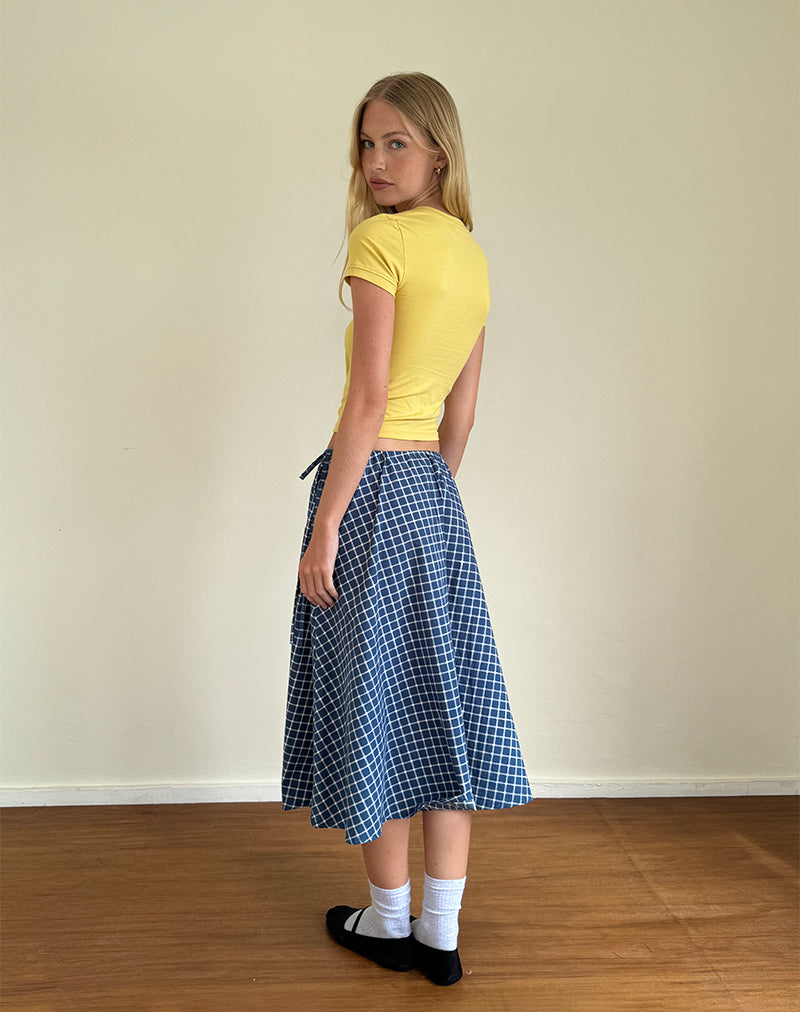 Immagine di Takara Midi Skirt in Tartan Popeline Navy