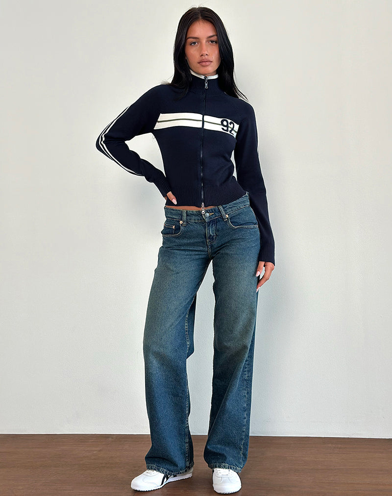 Immagine di Takiya Giacca con zip in Marina profonda con design 92