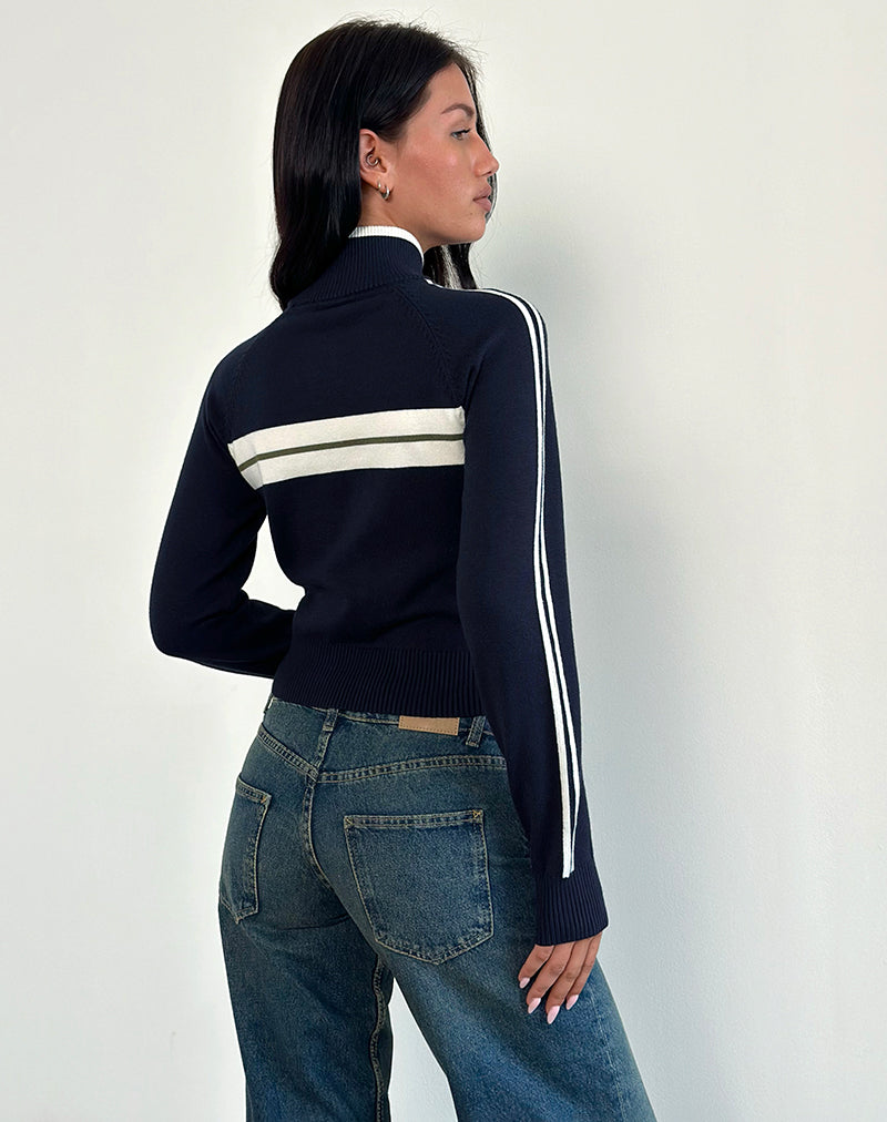 Immagine di Takiya Giacca con zip in Marina profonda con design 92