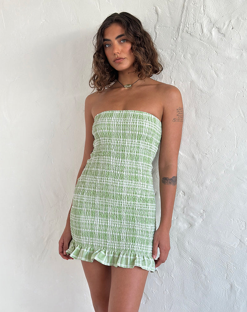 Immagine di Takiyo Mini Dress in tovaglia Neo Mint