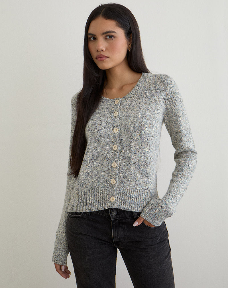Cardigan Talira in maglia grigio scuro Marl