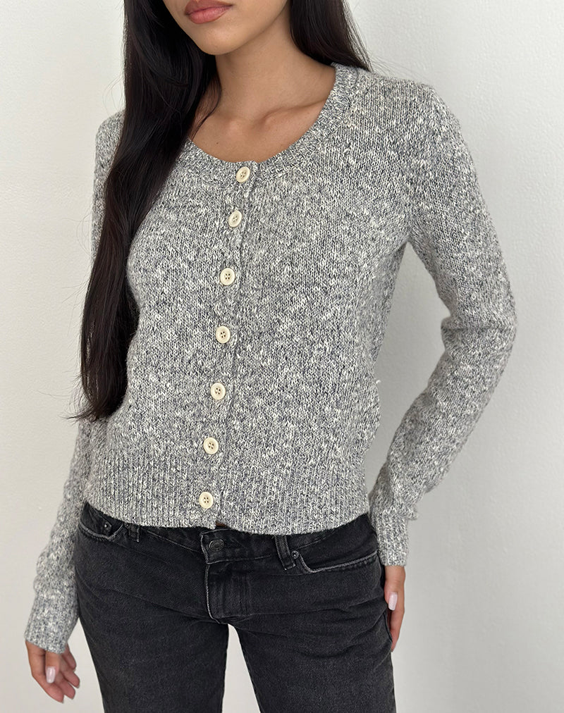 Cardigan Talira in maglia grigio scuro Marl