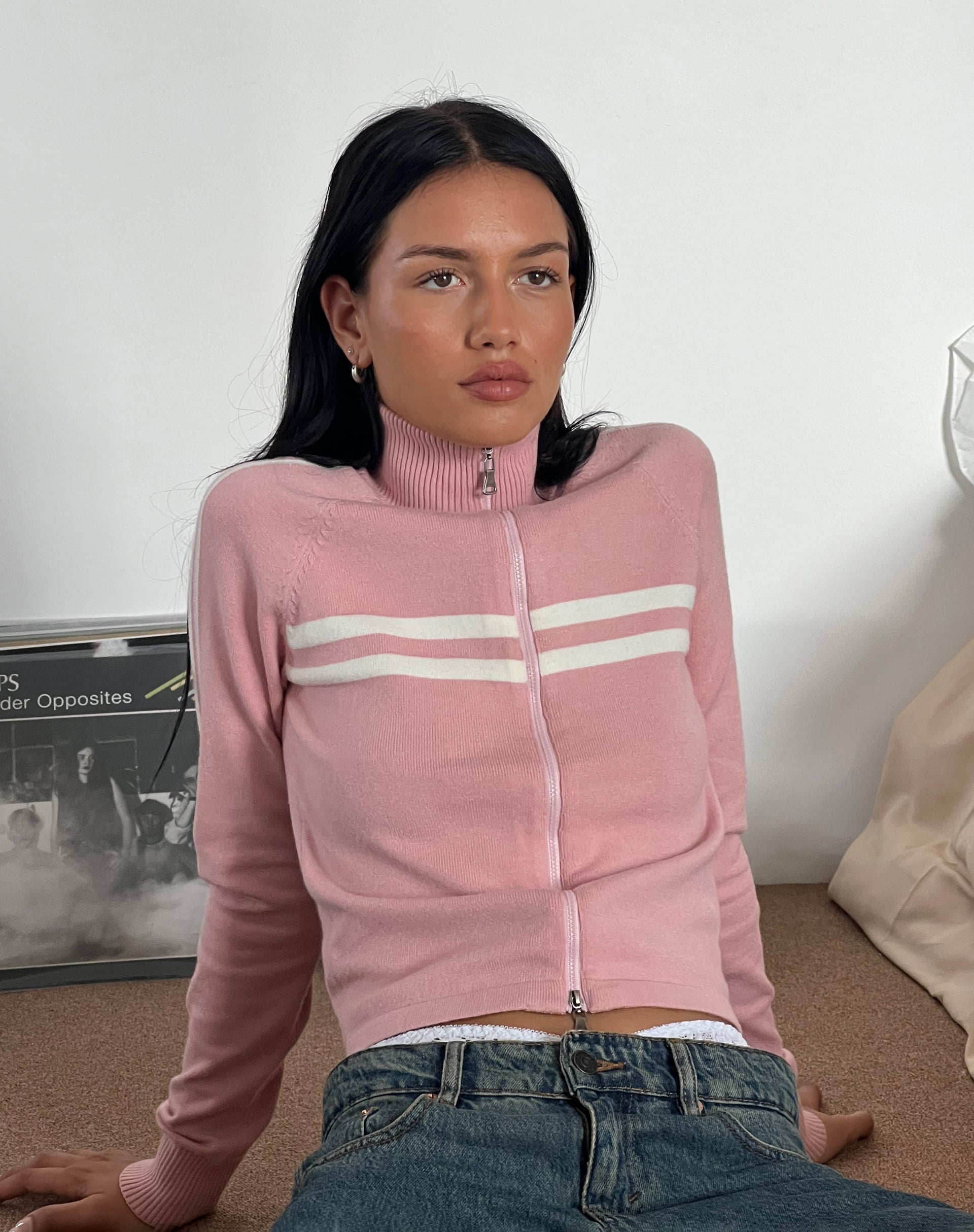Immagine di Talisa Giacca sportiva con zip in maglia rosa