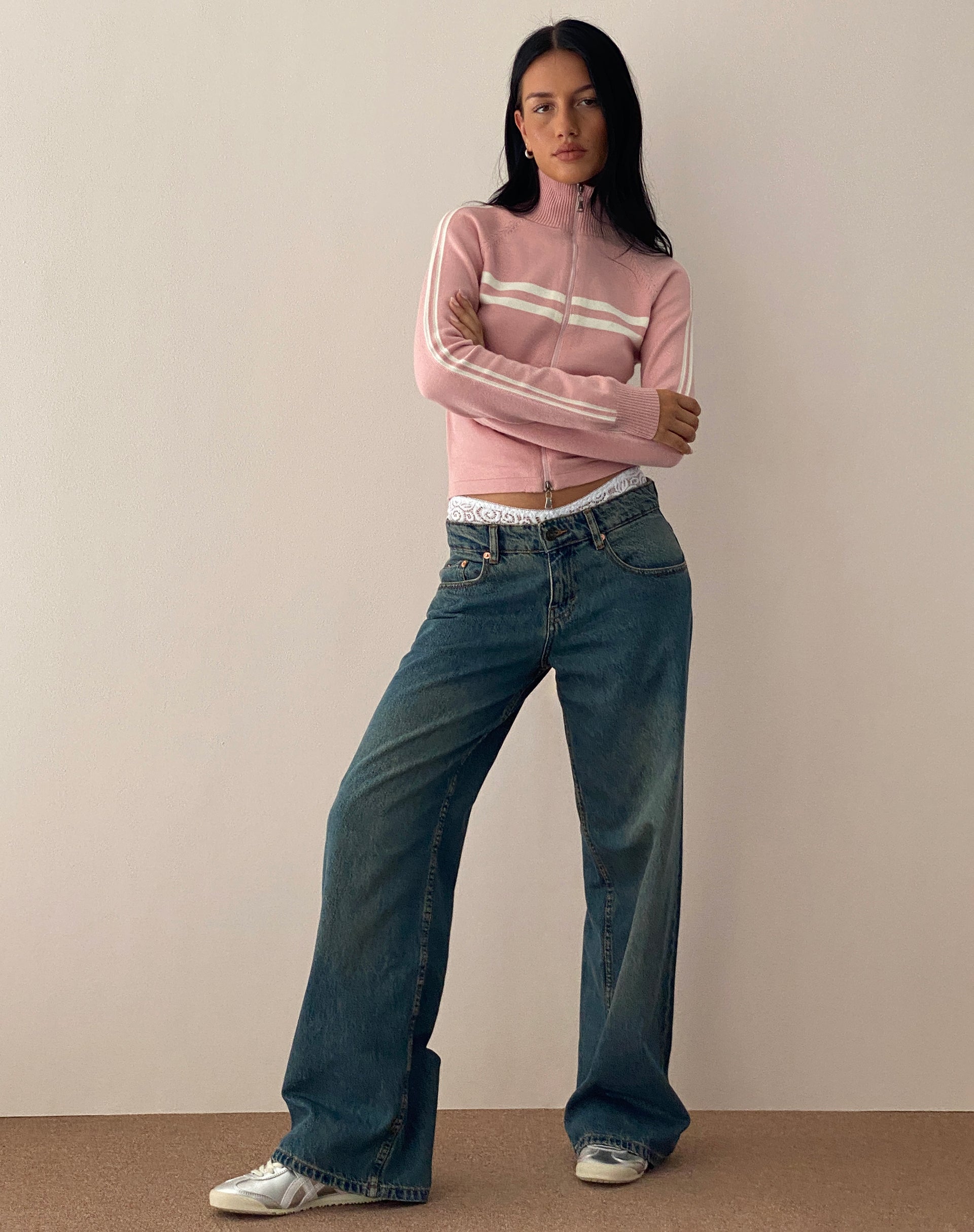 Immagine di Talisa Giacca sportiva con zip in maglia rosa