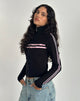 Immagine della giacca Talisa con zip in nero e strisce rosa