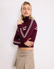 Immagine della giacca Talisa con zip in marrone a righe bianche