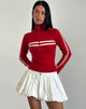 immagine della giacca Talisa con zip in rosso e righe bianche