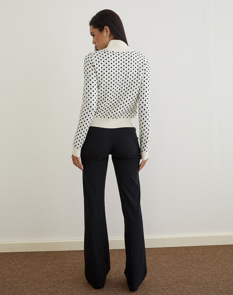 Immagine di Talisa Giacca in maglia con zip in Tiny Polka Avorio