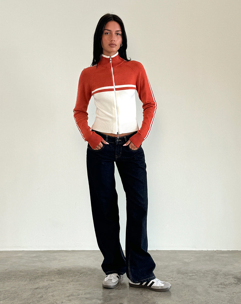 Immagine della giacca Talya in rosso e bianco