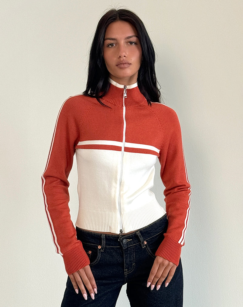 Giacca Talya in rosso e bianco